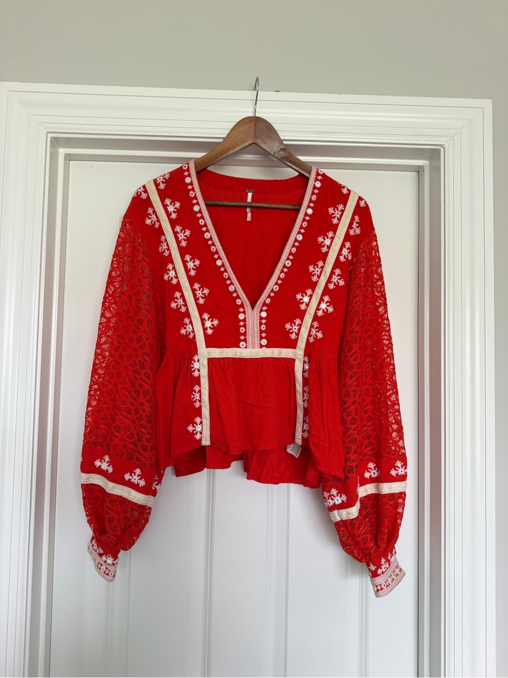 free people orange blouse